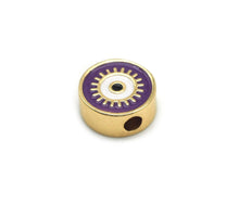 Load image into Gallery viewer, Enamel Evil Eye Spacer Beads, Two Sided Beads, Sku#G429