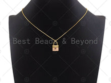 Load image into Gallery viewer, Lock Shape pink Pendant/Charm, Pink Mother-of-pearl Lock Pendant, Sku#LK73