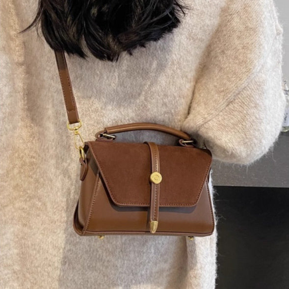 Women's PU Leather Crossbody Bag - Urban Minimalist Horizontal Rectangular Shoulder Bag with Adjustable Strap
