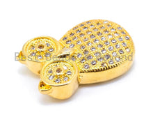 Load image into Gallery viewer, CZ Micro Pave Owl with Red Eye Beads, Rose Gold/Gold/Sliver Plated, 13x20x5mm, sku#C42