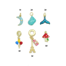 Load image into Gallery viewer, Moon Balloon Eiffel Tower Camera Mushroom Charm sku#LD735