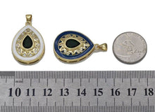 Load image into Gallery viewer, Large Gold CZ Enamel Teardrop Shape Focal Pendant, Sku#LK727