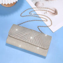 Load image into Gallery viewer, Women's Elegant Striped Evening Bag with Chain Shoulder Strap | Clutch Purse
