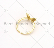 Load image into Gallery viewer, CZ Micro Pave Butterfly Shape Adjustable Ring,18K Gold Filled Butterfly Open Ring, CZ Butterfly Ring, 20mm,Sku#X215