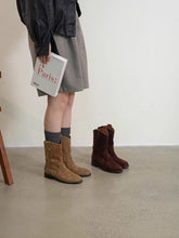 Load image into Gallery viewer, Women's Chunky Heel Ankle Boots – Slip-On Mid-Calf Block Heel Boots