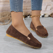 Load image into Gallery viewer, Women's Round-Toe Slip-On Flats | PU Leather Casual Pea Shoes