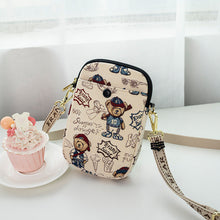 Load image into Gallery viewer, Embroidered Canvas Phone Crossbody Bag for Women - Fashionable Streetwear Shoulder Bag with Adjustable Strap
