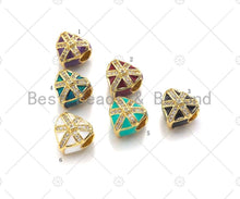 Load image into Gallery viewer, Enamel Colorful Heart Shape Gift Box Spacer Beads,  Christma