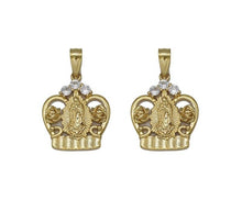 Load image into Gallery viewer, Gold CZ Virgin Mary On Crown Charm, Sku#LK709