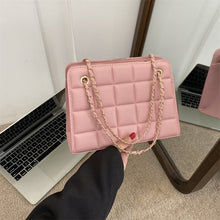 Load image into Gallery viewer, Plaid Bag Womens Small Diamond-Pattern Embroidered Grid Shoulder Bag