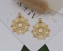 Load image into Gallery viewer, CZ Sunflower Charm, Sku#LK624