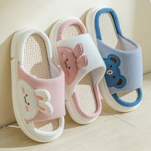 Load image into Gallery viewer, Unisex Rabbit Slippers Linen House Shoes | Breathable Anti-Slip Flip-Flops