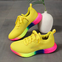 Load image into Gallery viewer, Women's Lace-Up Mesh Sneakers | Rainbow Sole Breathable Running Shoes