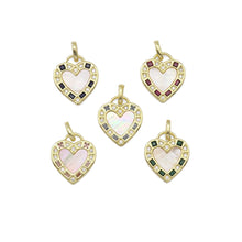 Load image into Gallery viewer, Pearl CZ Heart Charm, Sku#LX301