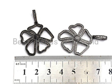 Load image into Gallery viewer, CZ Micro Pave Hollow Out Flower Shaped Pendant/Charm, Cubic Zirconia Pendant Charm,28x31mm,sku#F912
