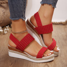 Load image into Gallery viewer, Women's Peep-Toe Wedge Sandals | PU Upper Open-Toe Platform Heels