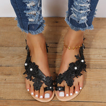 Load image into Gallery viewer, Women's Bohemian Lace Flat Sandals | Ankle Strap Flower Beach Shoes