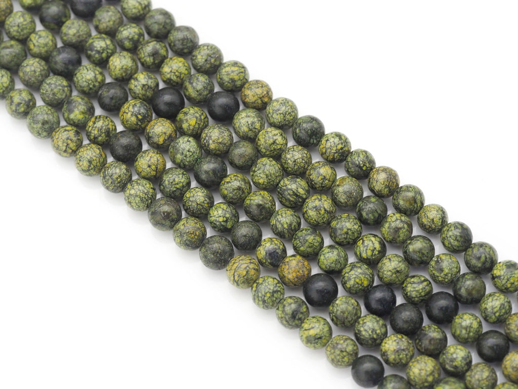 High Quality Genuine Green Snake Skin Jasper Round Smooth Beads, Sku#U1441