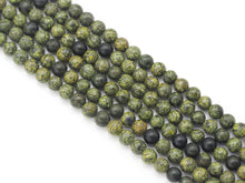 Load image into Gallery viewer, High Quality Genuine Green Snake Skin Jasper Round Smooth Beads, Sku#U1441