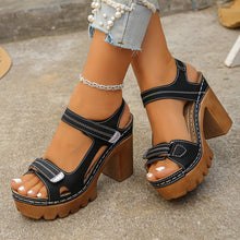 Load image into Gallery viewer, Women's Thick Sole High Heel Sandals | Single Strap Buckle Summer Shoes