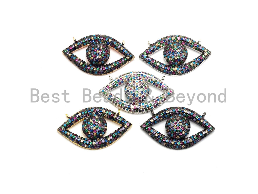Rainbow CZ Micro Pave Eye Pendant,sku#F676