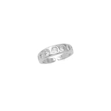 Load image into Gallery viewer, Clear Diamond CZ Silver Adjustable Ring, Sku#A161