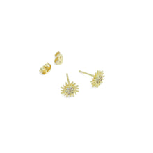 Load image into Gallery viewer, Cute CZ Sunflower Stud Earrings, Sku#A295