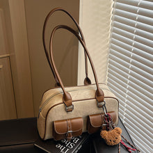 Load image into Gallery viewer, Retro Color-Block Boston Handbag | Chic PU Leather Crossbody Bag for Women | Sarah Express