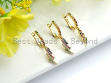 Load image into Gallery viewer, Rainbow CZ Latch Back Lightning Earring Wires, Sku#J145
