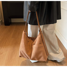Load image into Gallery viewer, Suede-Look High-Capacity Crossbody Bag – Versatile Everyday Shoulder Bag for Women