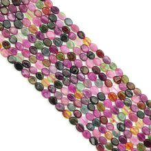 Load image into Gallery viewer, 6x8mm Multicolor Tourmaline Flat Oval Beads, Sku#U1937