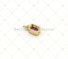Load image into Gallery viewer, Big CZ Micro Pave Rectangle Shape Pendant, 18K Gold Filled Rectangle Charm, Necklace Bracelet Charm Pendant,Sku#LK518