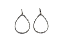 Load image into Gallery viewer, CZ Micro Pave Teardrop Frame Pendant,Antique Silver Finish,  Cz Big Pave Water Drop  Charm Pendant,33x49mm,sku#F982