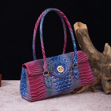 Load image into Gallery viewer, Women's Crocodile-Print Shoulder Tote Bag - Retro European Style PU Leather Handbag