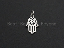 Load image into Gallery viewer, Hollow Out Hamsa Hand Shaped Pendant/Charm, Cubic Zirconia P