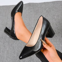 Load image into Gallery viewer, French-Style Pointed Toe Low Heel Slip-On Shoes