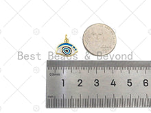 Load image into Gallery viewer, 18K Dainty Gold White Enamel Evil Eye Shape Pendant, Gold Blue Evil Eye Enamel Findings, 13x11mm,Sku#L541