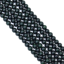 Load image into Gallery viewer, Matt Green Goldstone Round Smooth Beads, Sku#U1785