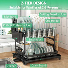 Load image into Gallery viewer, Black Metal Dish Rack – 2-Layer / 3-Layer
