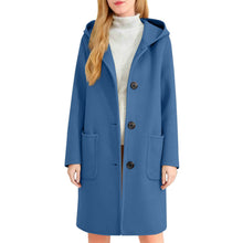 Load image into Gallery viewer, Womens Double-Faced Wool Coat With Hood