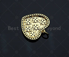 Load image into Gallery viewer, CZ Micro Pave North Star On SIlver Heart Shape Pendant, SKU#F1246