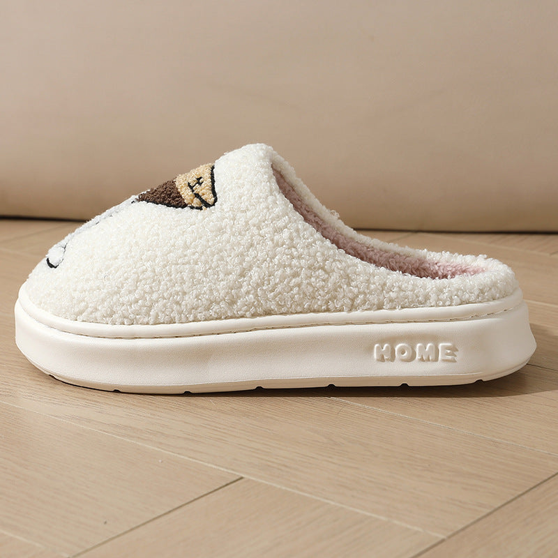 Couples Thick-Soled Warm Cotton Slippers