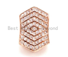 Load image into Gallery viewer, CZ Micro Pave Irregular Hexagon Tassel Head Beads, Cubic Zirconia Spacer Beads, Separator beads, 22x15x5mm, sku#G150