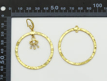Load image into Gallery viewer, CZ Evil Eye On Round Ring Large Hoop Earrings, Sku#B182