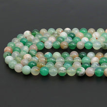 Load image into Gallery viewer, Green Cherry Blossom Agate Round Smooth Beads, Sku#U1945