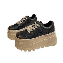 Load image into Gallery viewer, Women's Platform Sneakers Height Increasing Chunky Shoes White Black