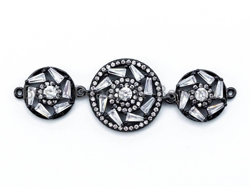 CZ Micro Pave Flower Connector for Bracelet/Necklace, Link Connector, Spacer Connector,  16x50mm,sku#M192
