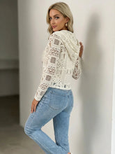 Load image into Gallery viewer, Womens Lace Hooded Cardigan Coat