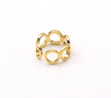 Load image into Gallery viewer, Gold CZ Circle Link Adjustable Ring, Sku#X219