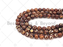 Load image into Gallery viewer, Natural Tibetan Brown Red Evil Eye Agate Beads, SKU#U1106